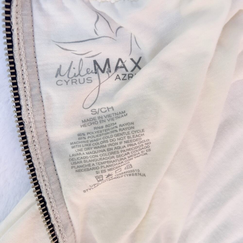Miley Cyrus & Max Azria Cream Cowl Neck Zip Strap Tank Top Size S Y2K - Picture 10 of 10